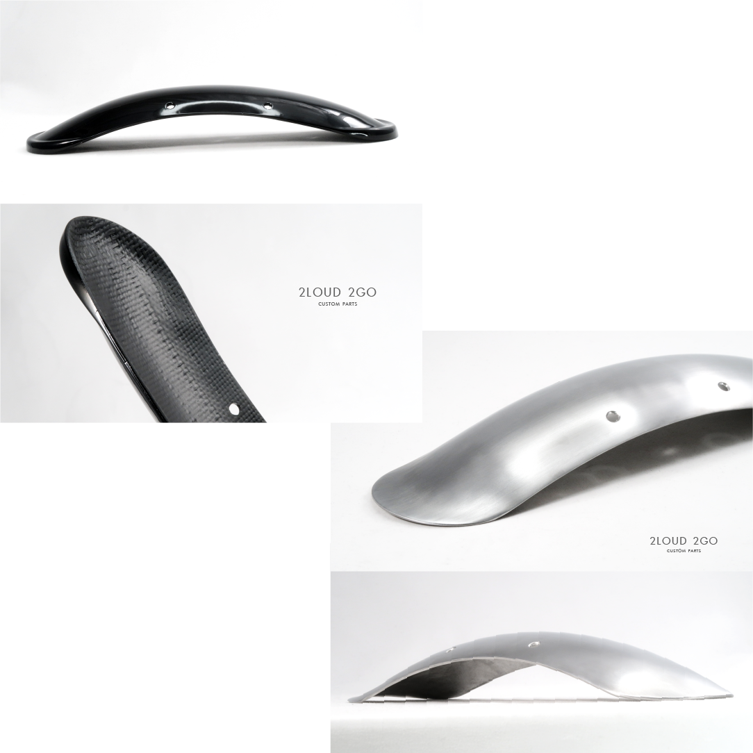 2Loud Custom 水冷凱旋T100/T120 前土除 鋁製拋光銀