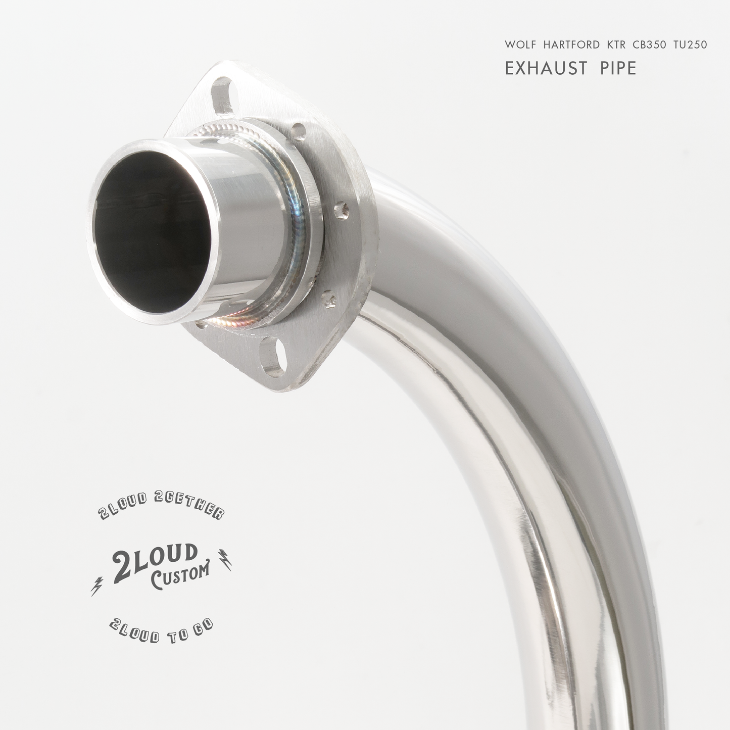 2LOUD Custom 野狼 白鐵 排氣管 前段 二彎