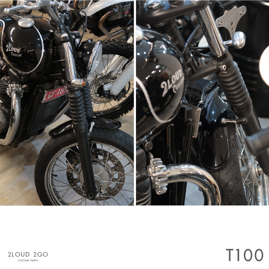 2Loud Custom 凱旋bobber 前土除 鋁製拋光銀